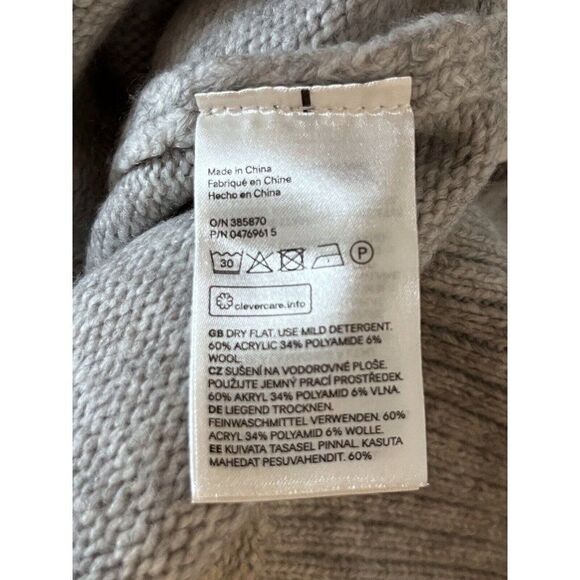 H&M L.O.G.G. Hooded Boyfriend Oversize Knit Wool Blend Sweater Womens XSMALL - Picture 10 of 12